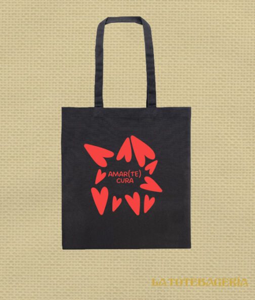 Tote Bag con fuelle "Amar te cura" - Imagen 2