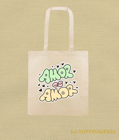 Tote Bag con fuelle "Amor es amor"