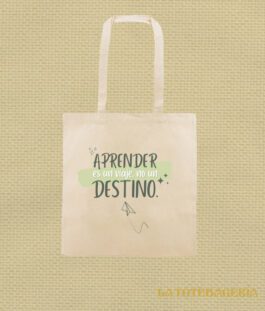 Tote Bag con fuelle «Aprender es un viaje no un destino»