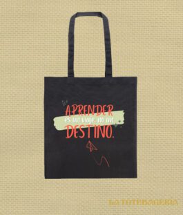 Tote Bag con fuelle «Aprender es un viaje no un destino»