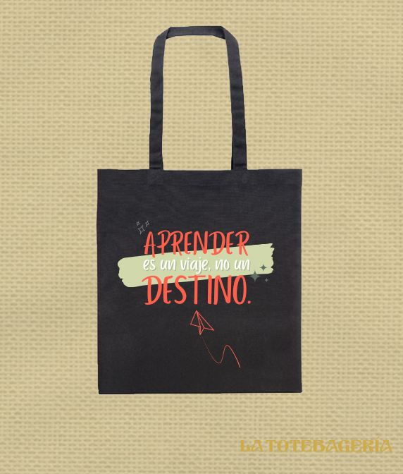 Tote Bag con fuelle "Aprender es un viaje no un destino" - Imagen 2