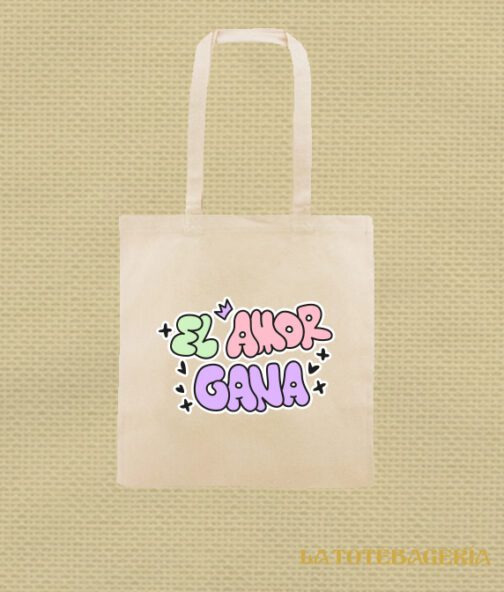 Tote Bag con fuelle "El amor gana"