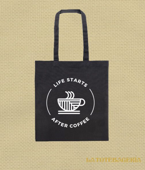 Tote Bag "Life starts after coffe" - Imagen 2