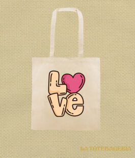 Tote Bag con fuelle «Love»