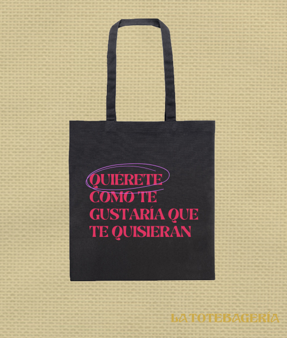 Tote Bag con fuelle "Quiérete como te gustaría que te quisieran" - Imagen 2