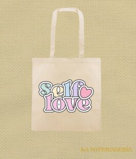Tote Bag con fuelle «Self love»