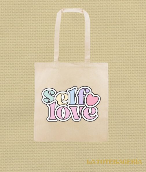 Tote Bag con fuelle "Self love"