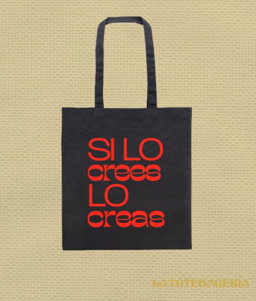 Tote Bag con fuelle "Si lo crees lo creas" - Imagen 2