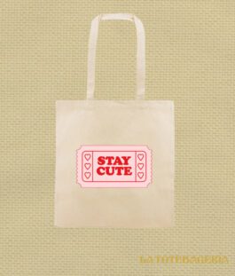 Tote Bag con fuelle «Stay cute»