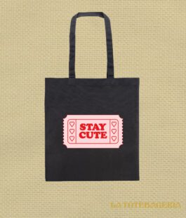 Tote Bag con fuelle «Stay cute»
