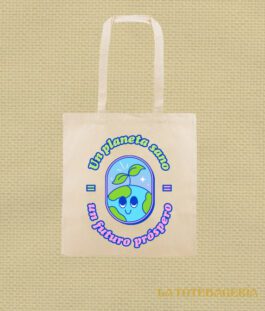 Tote Bag con fuelle «Un planeta sano un futuro próspero»