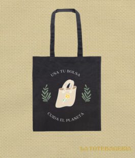 Tote Bag con fuelle «Usa tu bolsa cuida el planeta»